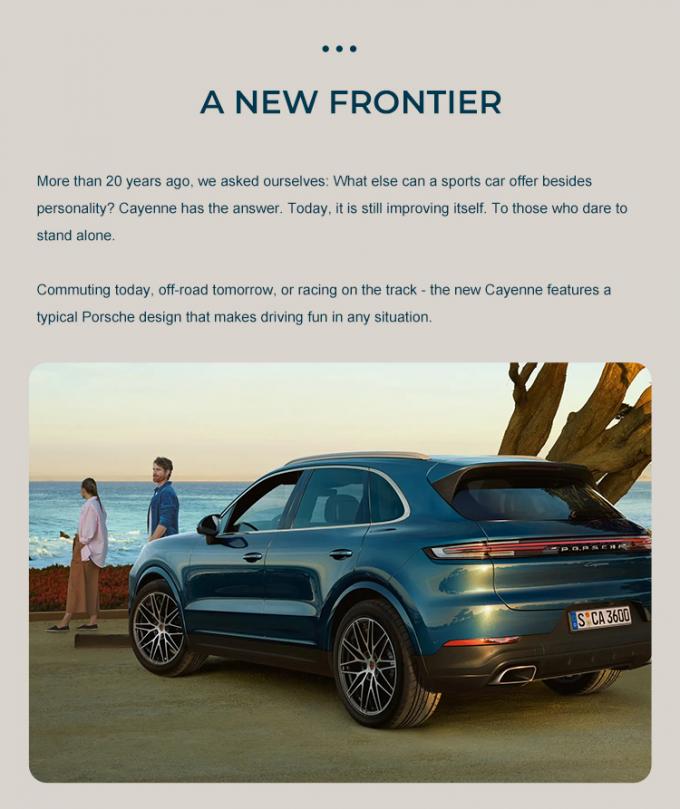 UNA NUEVA FRONTERA hace más de 20 años, nos preguntamos: ¿Qué más puede un coche de deportes besidespersonality de la oferta? Pimienta tiene la respuesta. Hoy, todavía se está mejorando, a los que se atrevan el tostand solamente. Hoy de conmutación, mañana campo a través, o el competir con en la pista - la nueva Pimienta ofrece el diseño anormal de Porsche que hace la conducción de la diversión en cualquier situación.